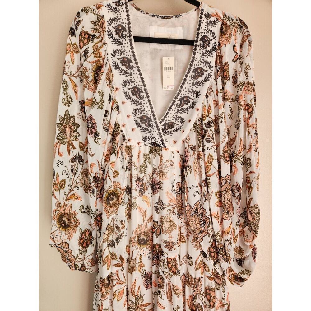 NWD By Anthropologie V-Neck Long-Sleeve Maxi Dress Size XXS Neutral #MA412 - Picture 5 of 13